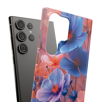 Blue Peach Blossoms - Slim Samsung S23 Phone Case