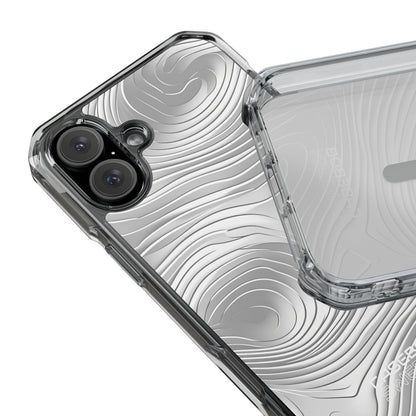 Monochrome Flow Lines iPhone 16 - Impact Clear+