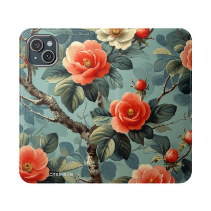 Pink Camellia - iPhone 15 Plus Case - Wallet