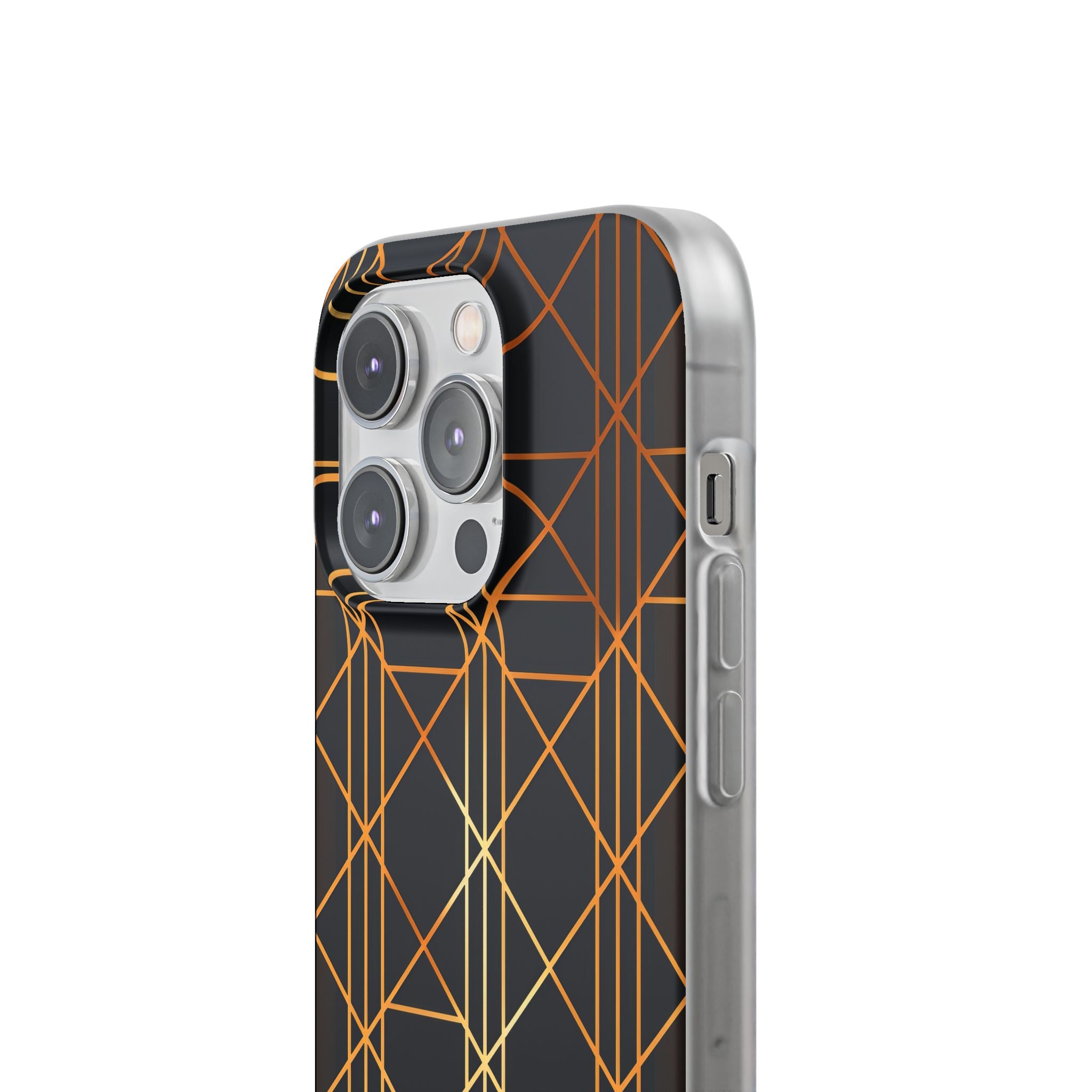 Golden Geometric Elegance iPhone 14 - Flexi Phone Case