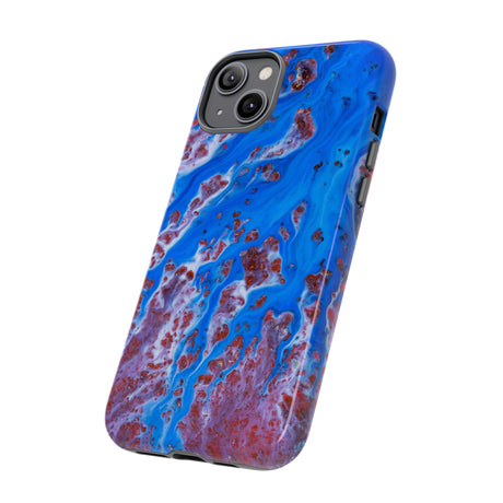 Bright Blue Ink Art iPhone Case (Protective) Phone Case