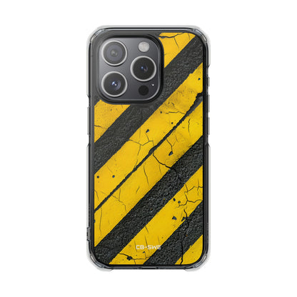 Cracked Hazard Lines iPhone Case - Impact