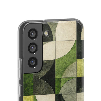 Green Geometric Harmony - Flexi Samsung S22 Phone Case