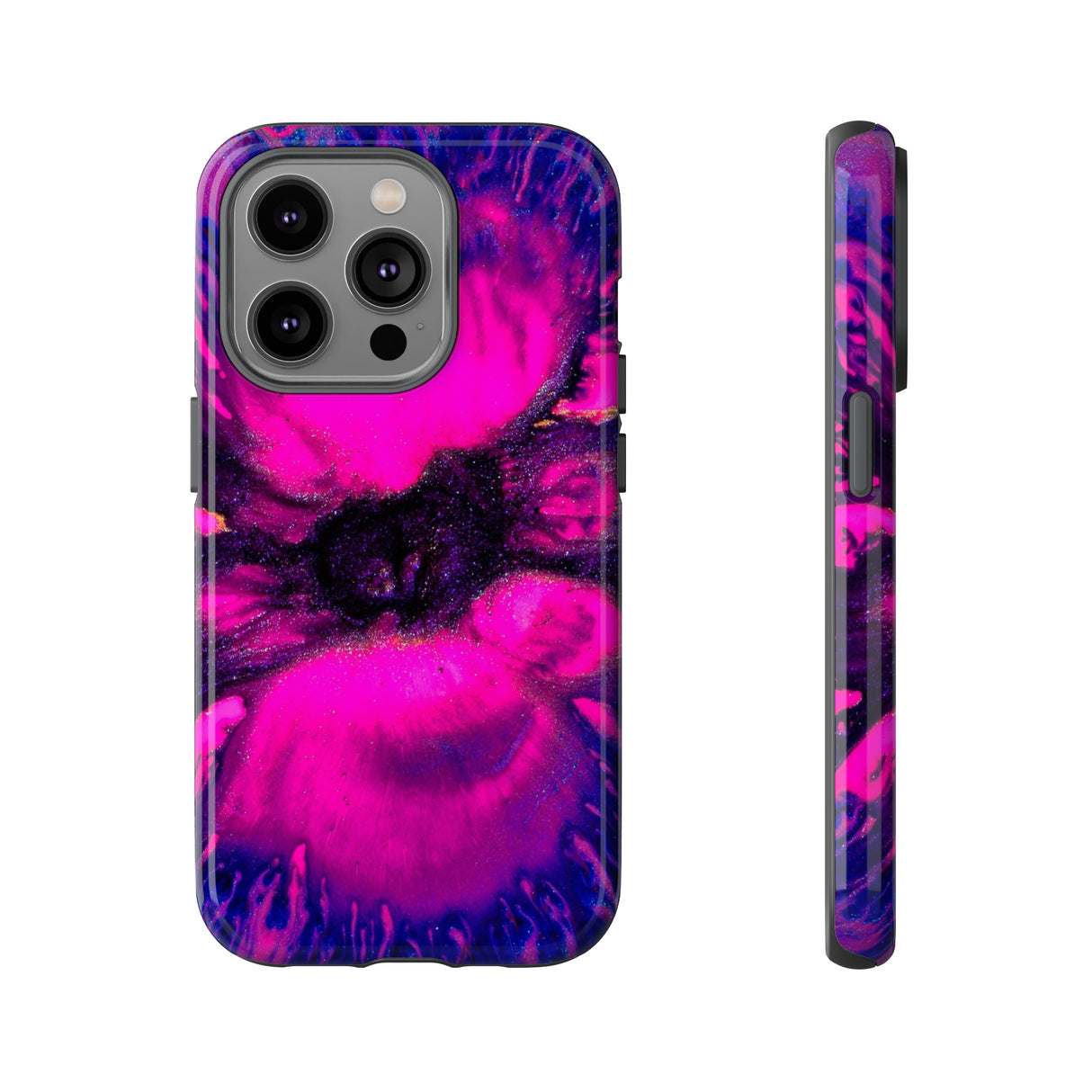 Deep Pink Ink Art iPhone Case (Protective) iPhone 14 Pro Glossy Phone Case