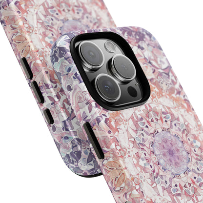 Purple Pink Mandala - Tough + MagSafe® iPhone 16 Phone Case