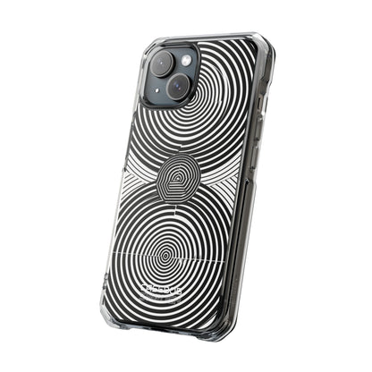 Monochrome Spiral Motion iPhone 15 - Impact Clear+