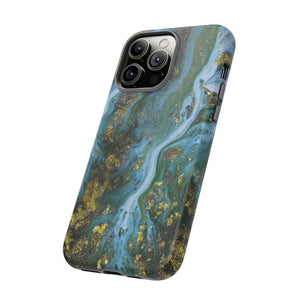 Ocean Blue Ink Art iPhone Case (Protective) Phone Case