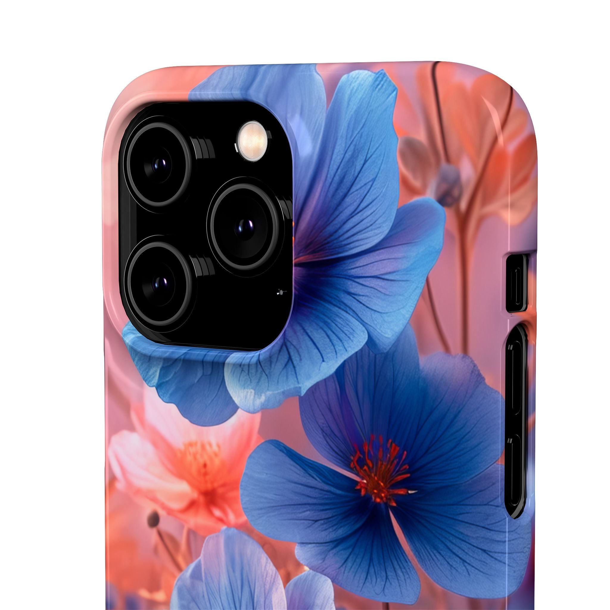 Harmonious Blooming Blues and Pinks iPhone 14 - Slim Phone Case