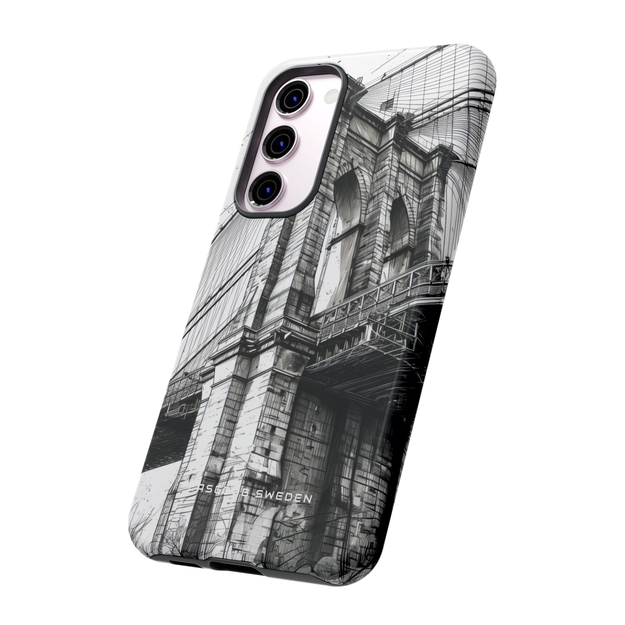 Suspension Bridge Line Art Illustration Samsung S23 - Tough Phone Case