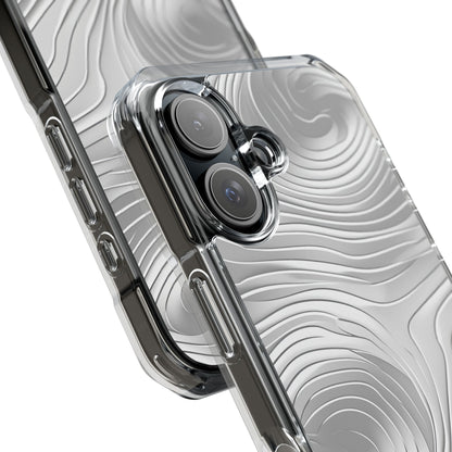 Monochrome Flow Lines iPhone 16 - Impact Clear+