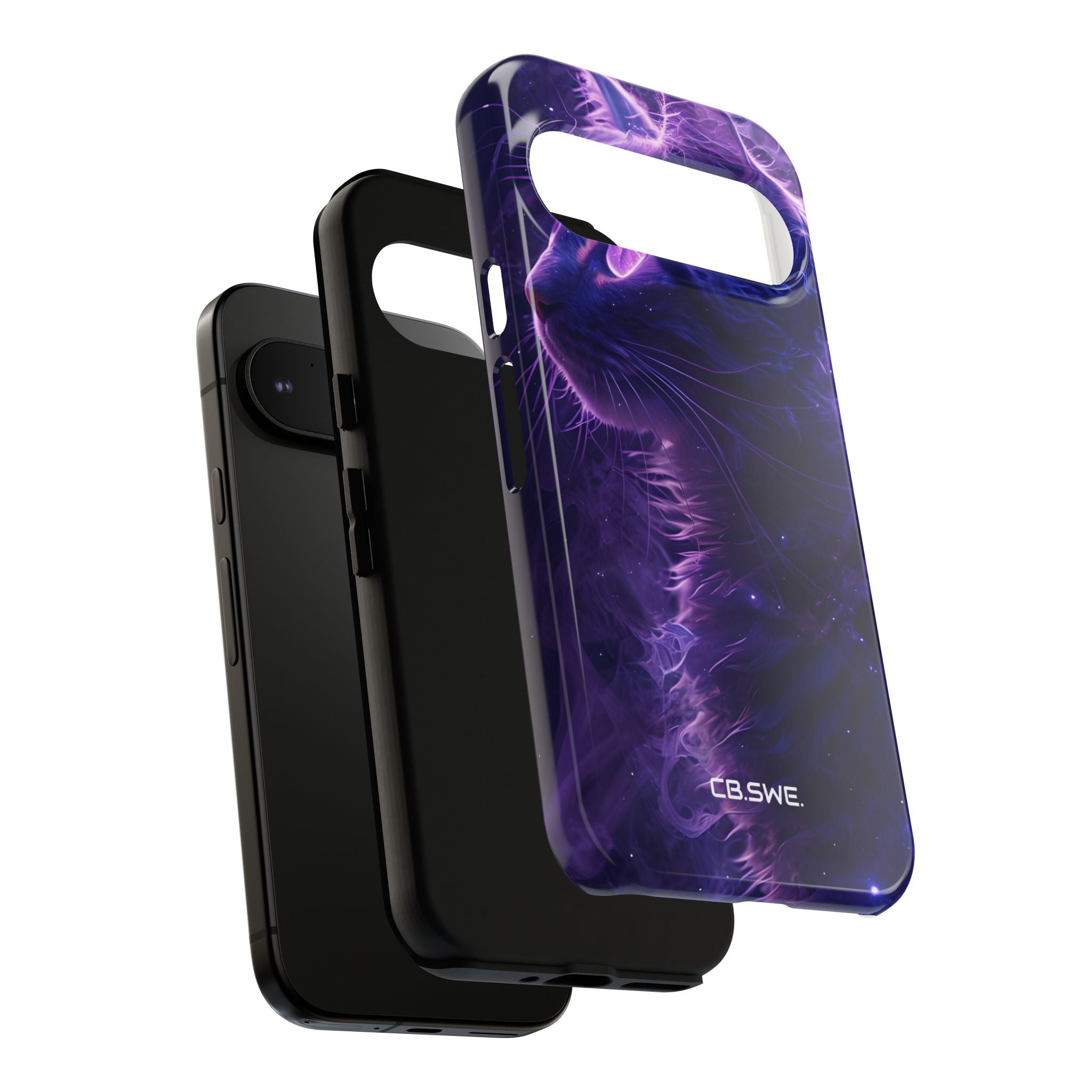 Kat met Kosmische Gloed en Mystieke Wervelingen Google Pixel 9 - Tough
