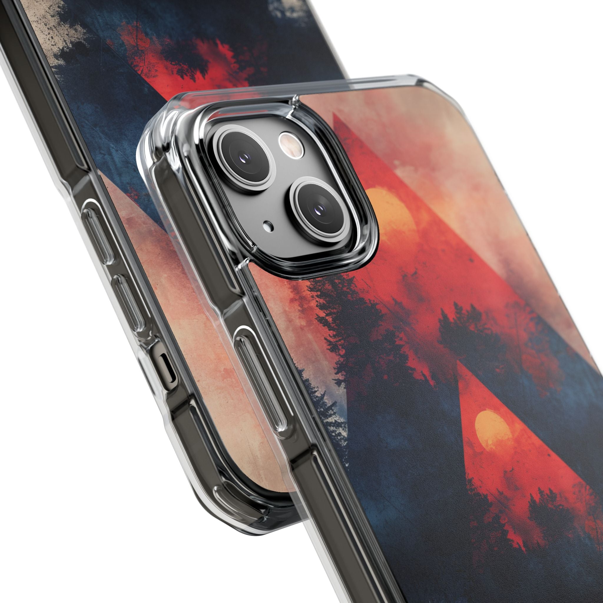 Red Sky Serenity - Clear Impact iPhone 14 Phone Case