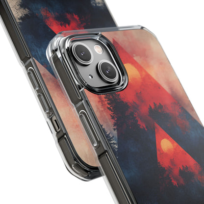 Red Sky Serenity - Clear Impact iPhone 14 Phone Case