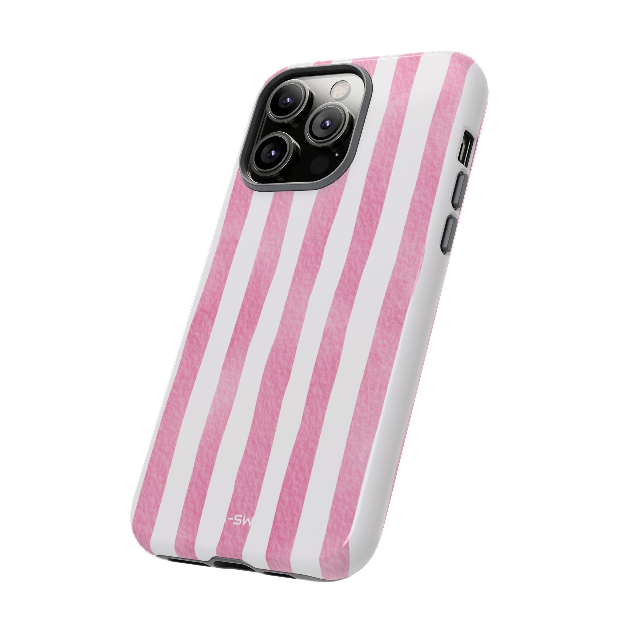 Pink Watercolor Stripes - iPhone Case