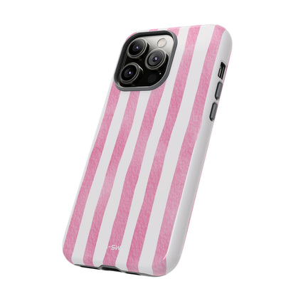 Pink Watercolor Stripes - iPhone Case