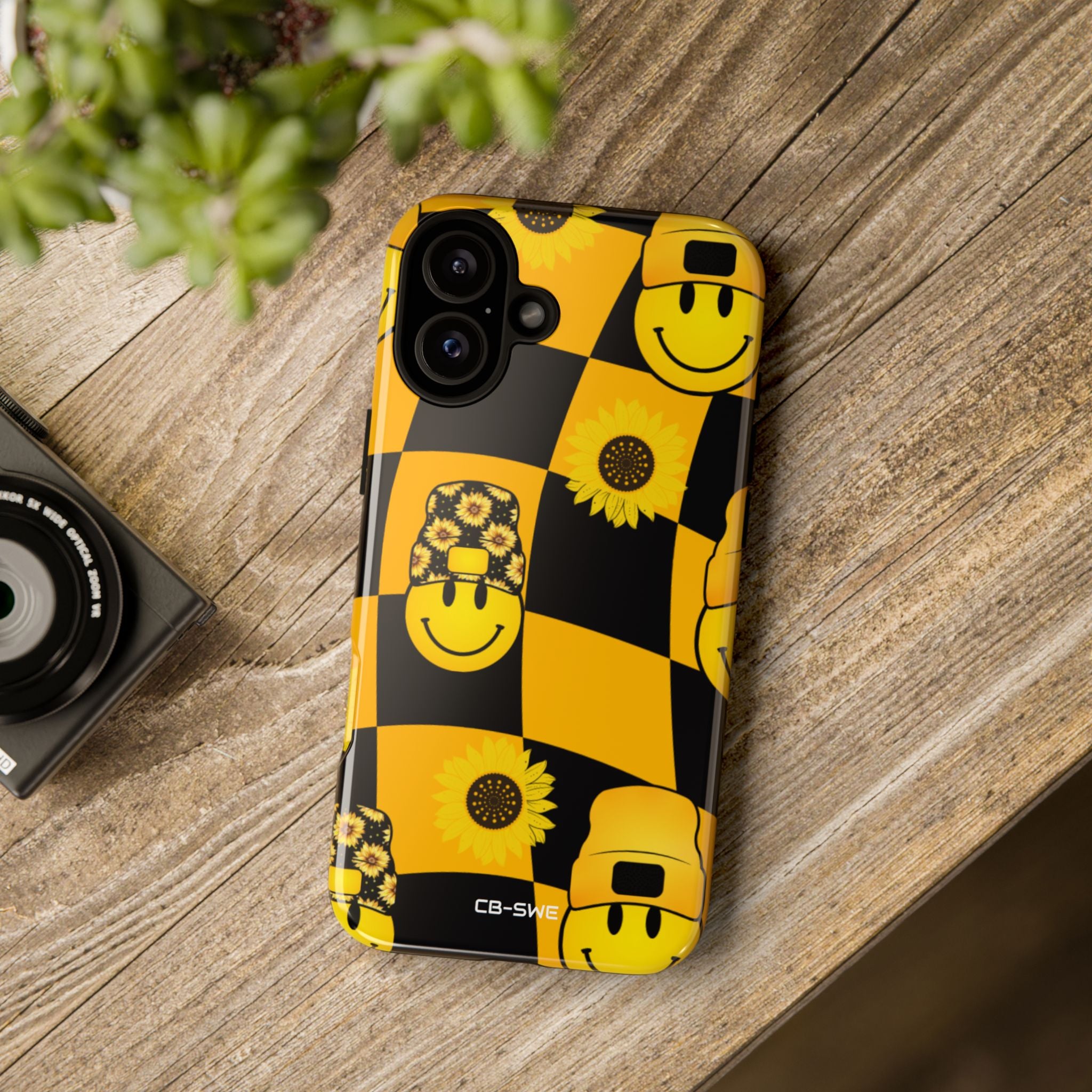 Joyful Checkered Smiles - iPhone Case