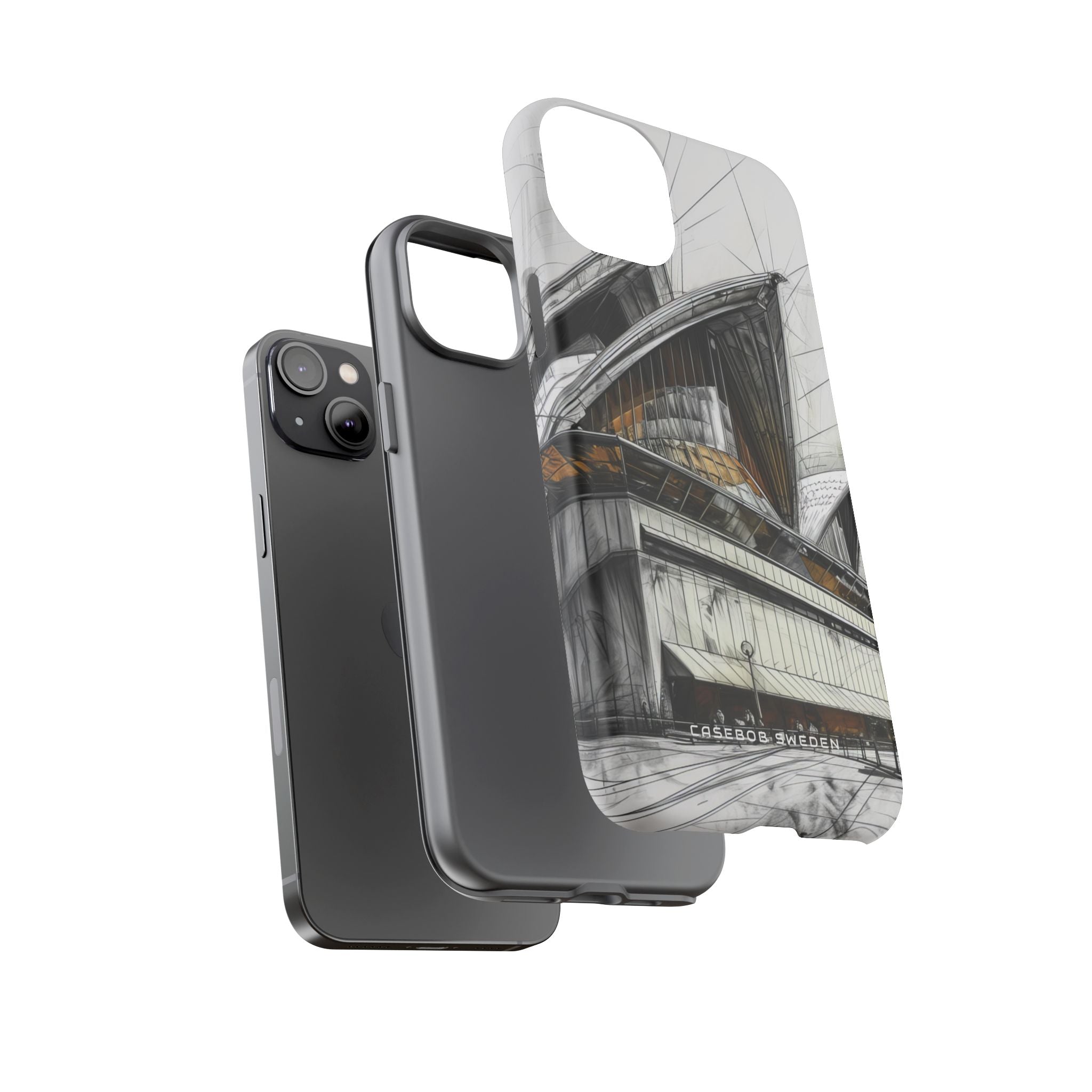 Architectural Curves in Line Formation iPhone 14 - Tough Phone Case