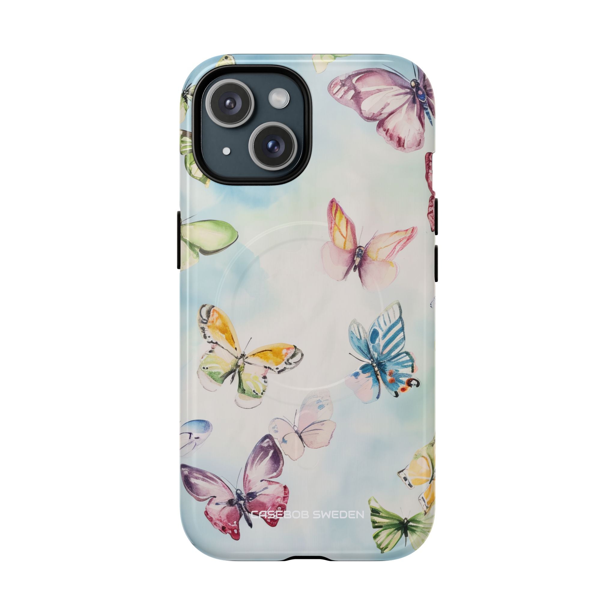 Watercolor Butterfly Bliss - Tough + MagSafe® iPhone 15 Phone Case