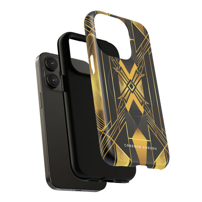 Golden Geometric Elegance iPhone 14 | Tough+ Phone Case