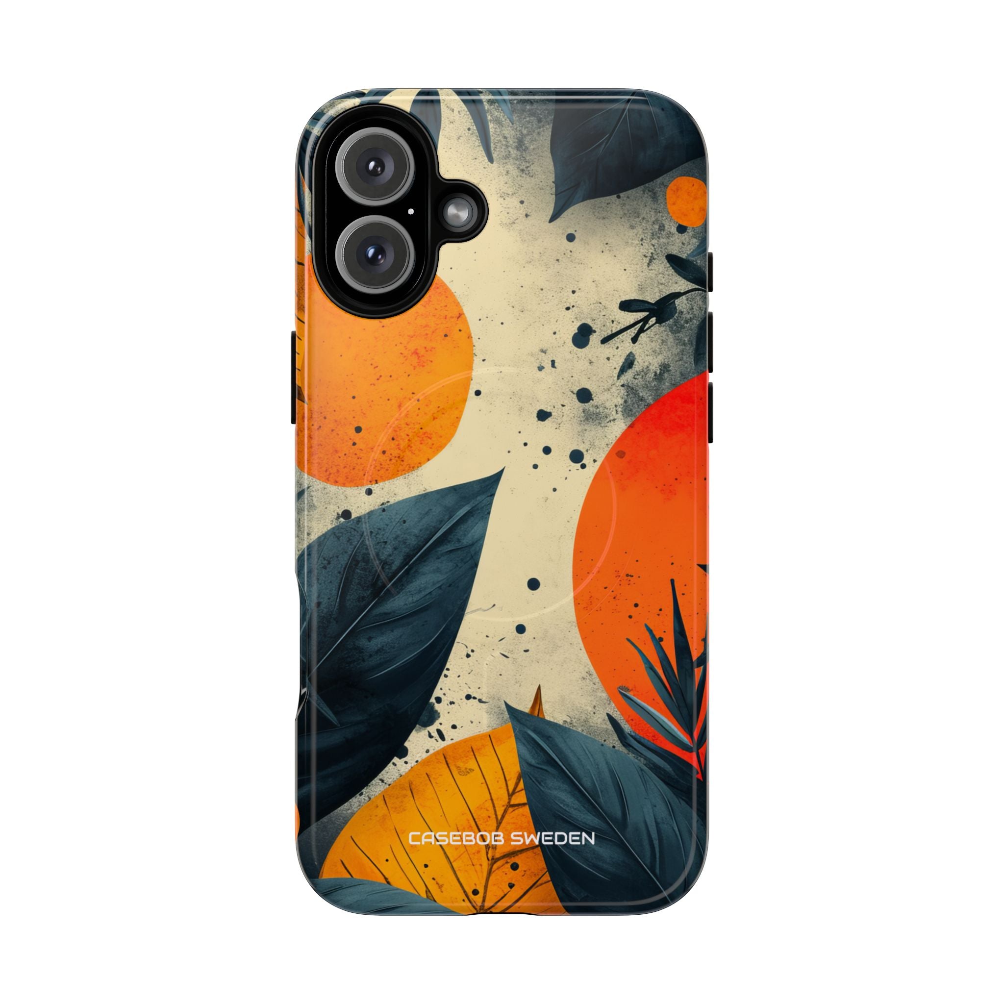 Tropical Blue Leaves - Tough + MagSafe® iPhone 16 Phone Case