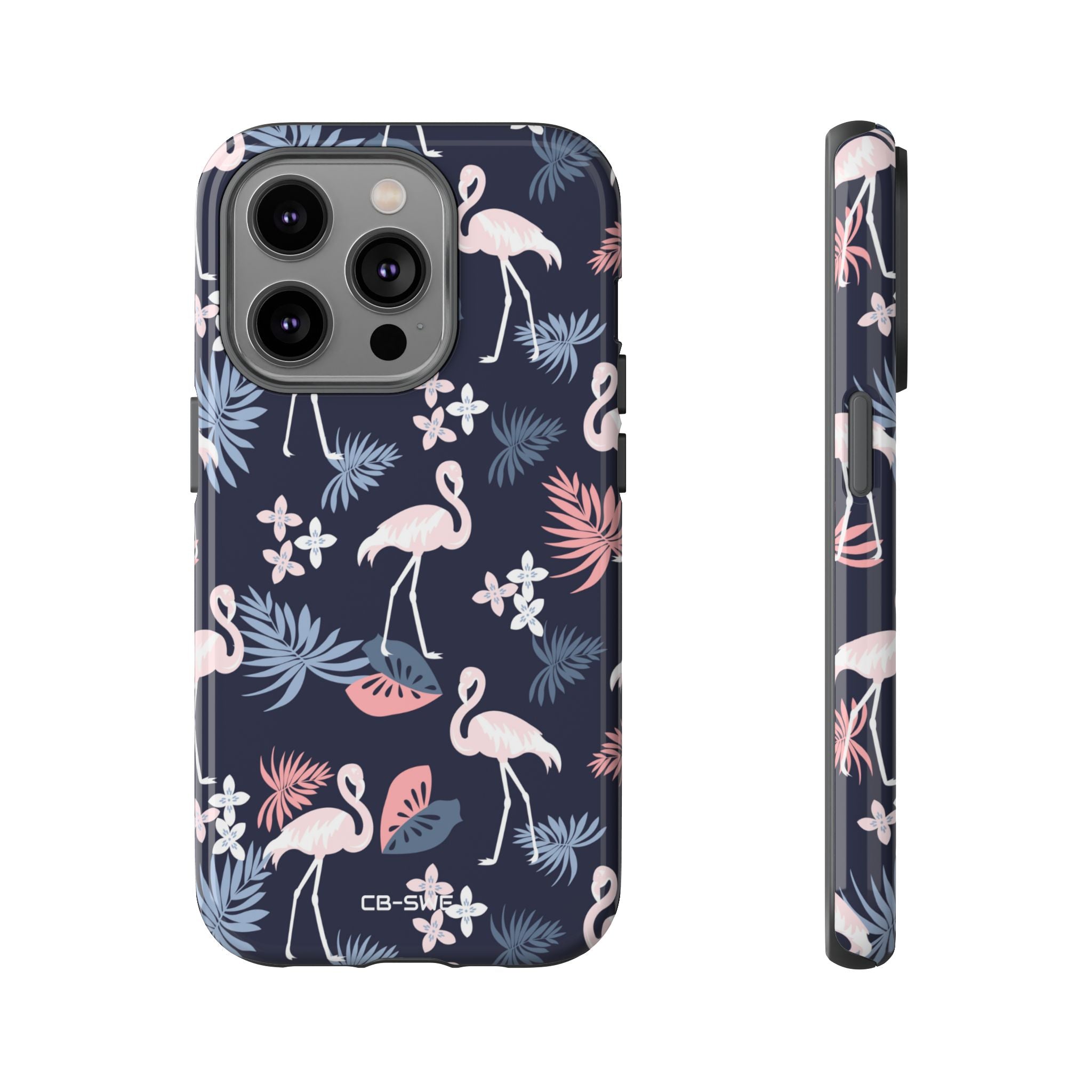 Flamingos Dance Playfully - iPhone Case