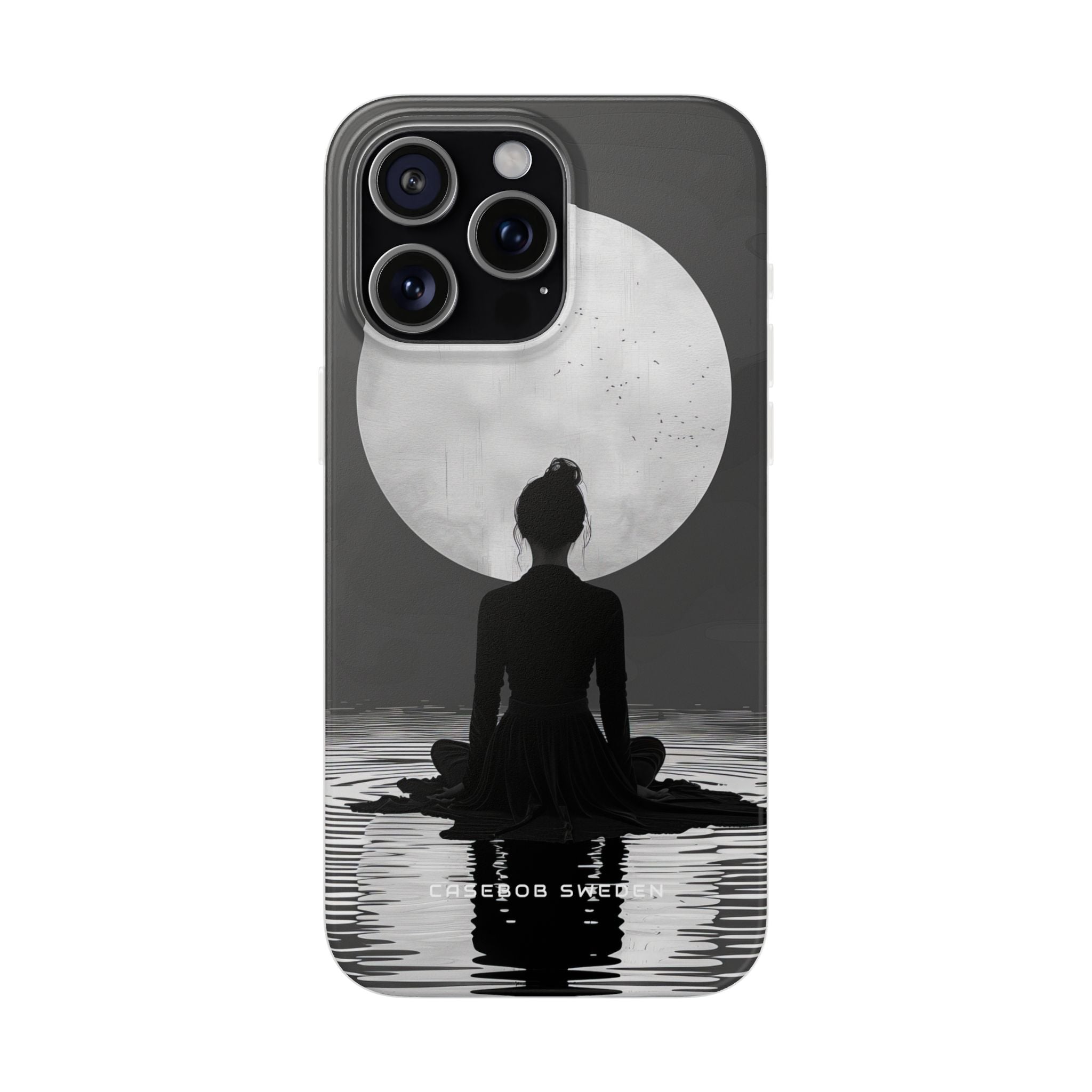 Zen Serenity Moon Reflection iPhone 15 - Flexi Phone Case