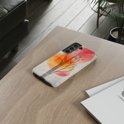 Curved Stem Sunset Samsung S22 Case - Tough