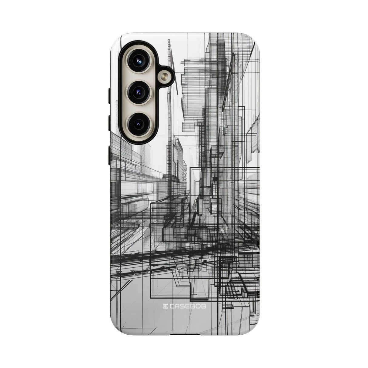 Urban Complexity: Black Lines Design - For Samsung S24