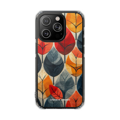 Autumn Leaf Design - Clear Impact iPhone 14 Phone Case