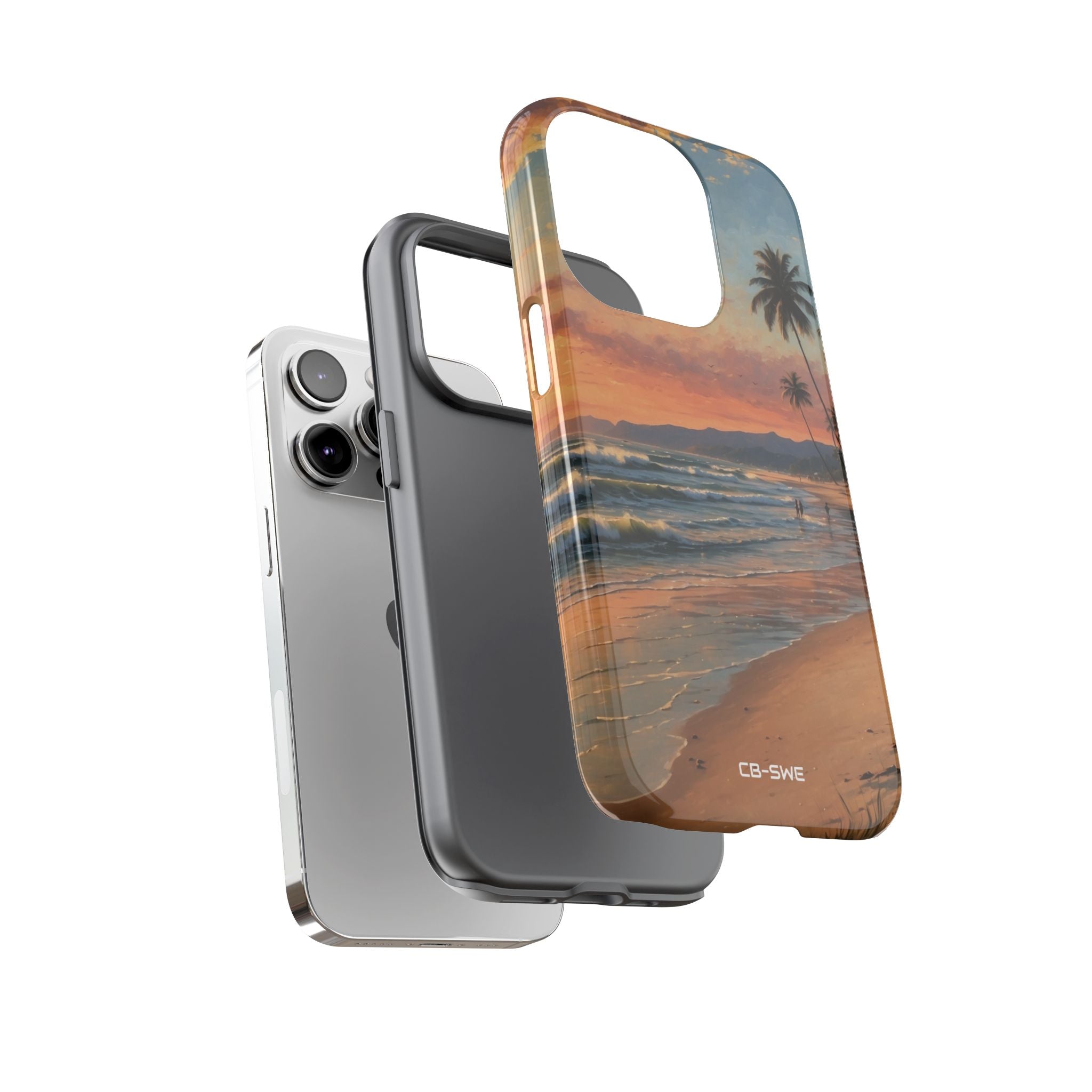 Golden Waves Embrace - iPhone Case