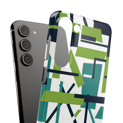 Green Geometry Glide Samsung S23 - Slim Phone Case