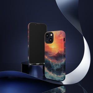 Pastel Waves at Sundown - Protective Phone Case