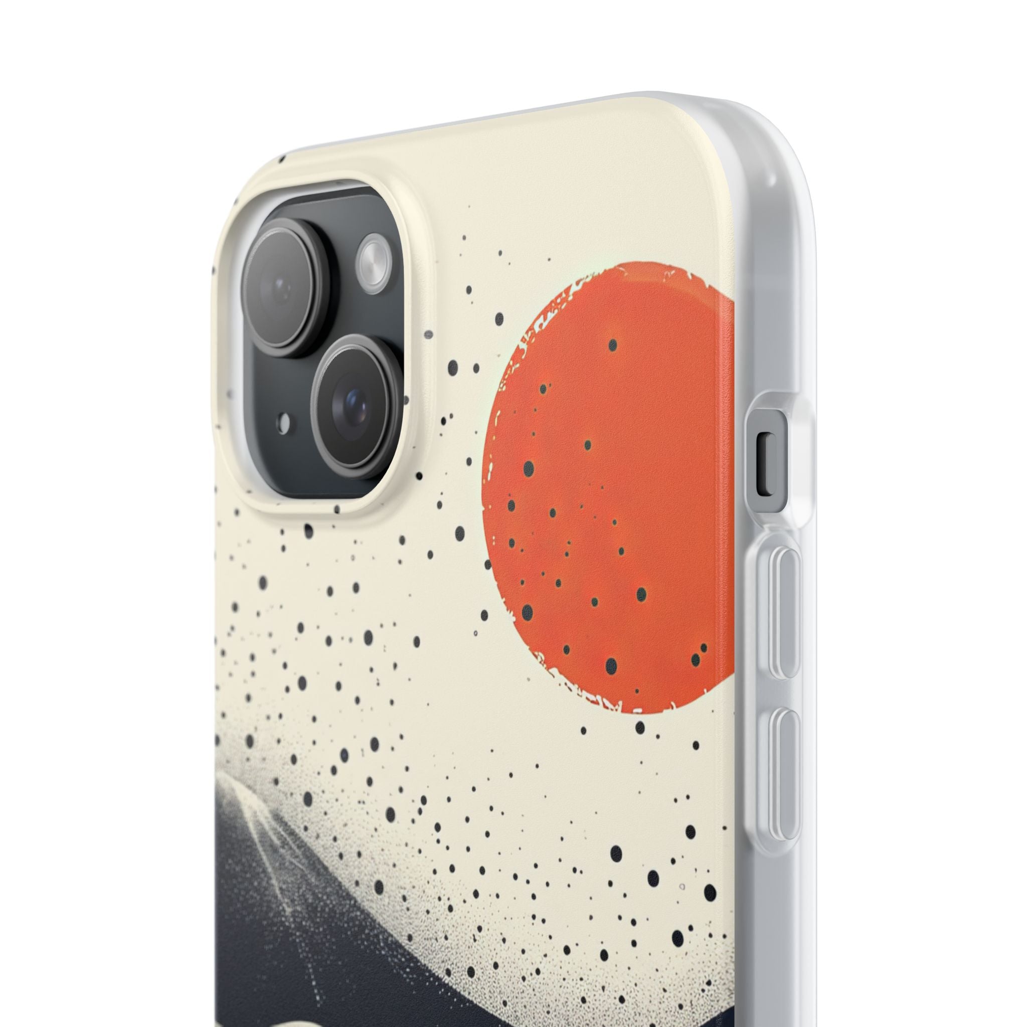 Red Sun Over Flowing Horizons iPhone 15 - Flexi Phone Case