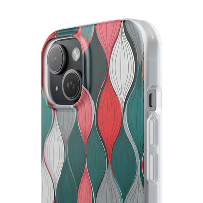 Leaf Cascade Teal iPhone 15 Case - Soft