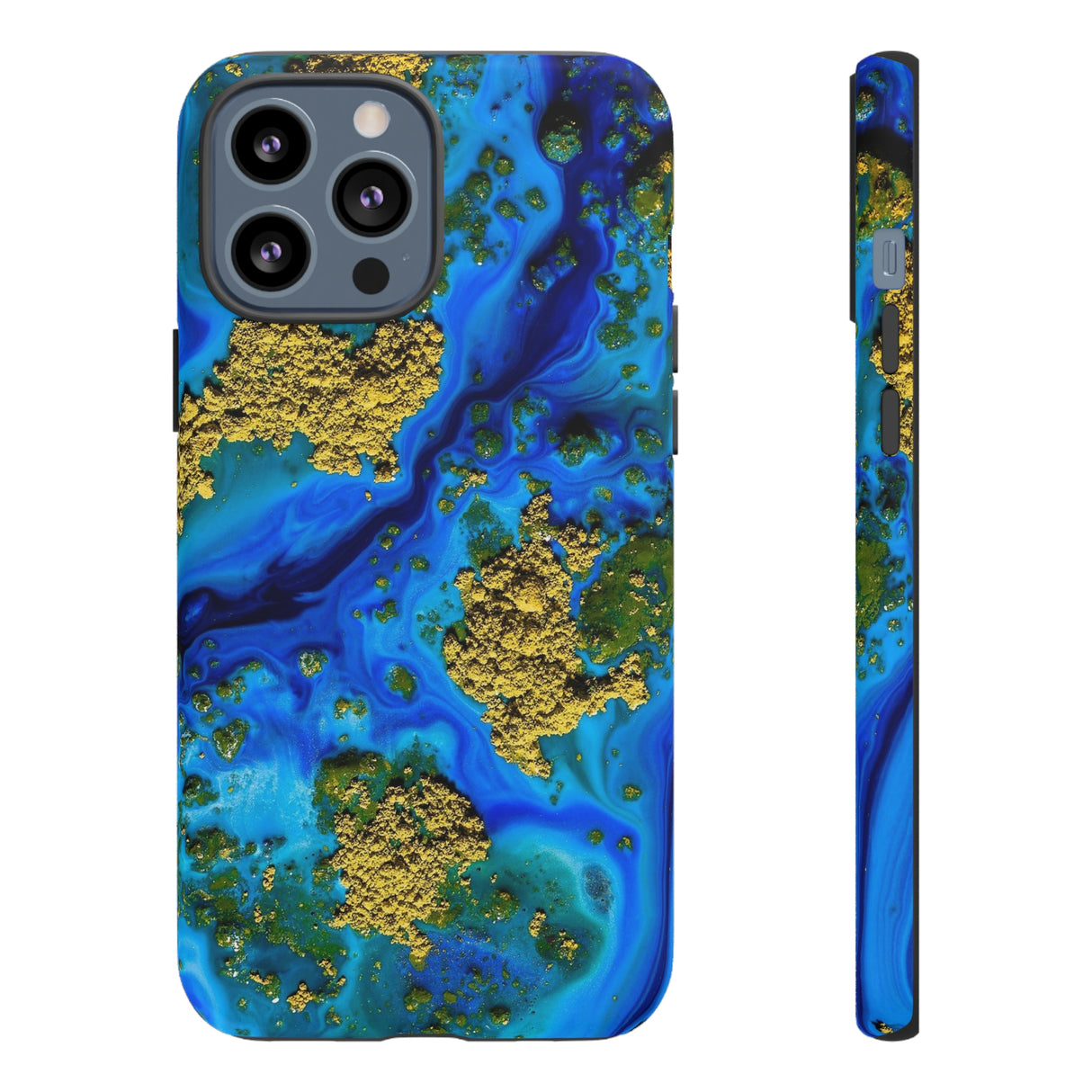 Blue Clear Ocean Ink Art iPhone Case (Protective) iPhone 13 Pro Max Matte Phone Case