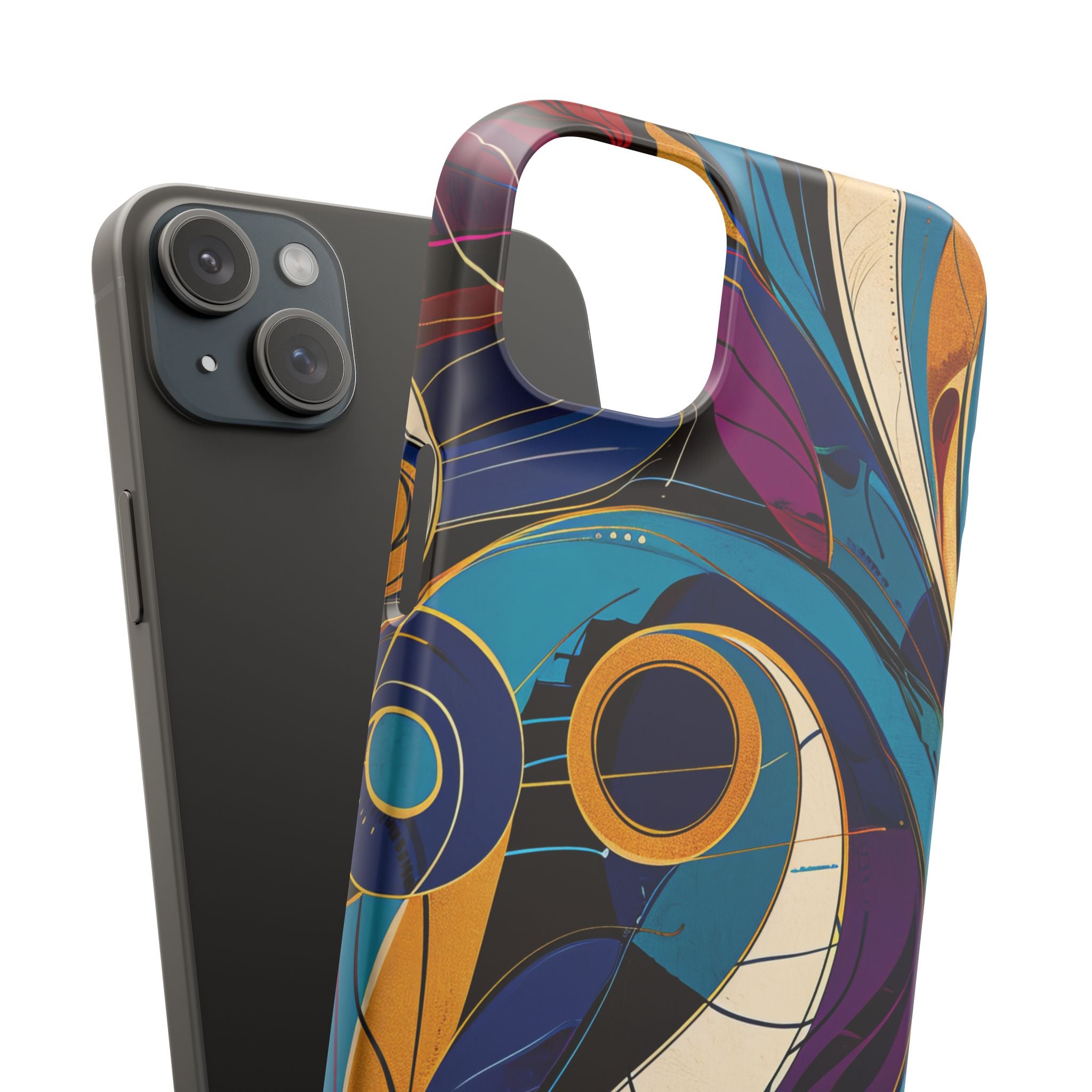 Vintage Vortex Harmony iPhone 15 - Slim Phone Case