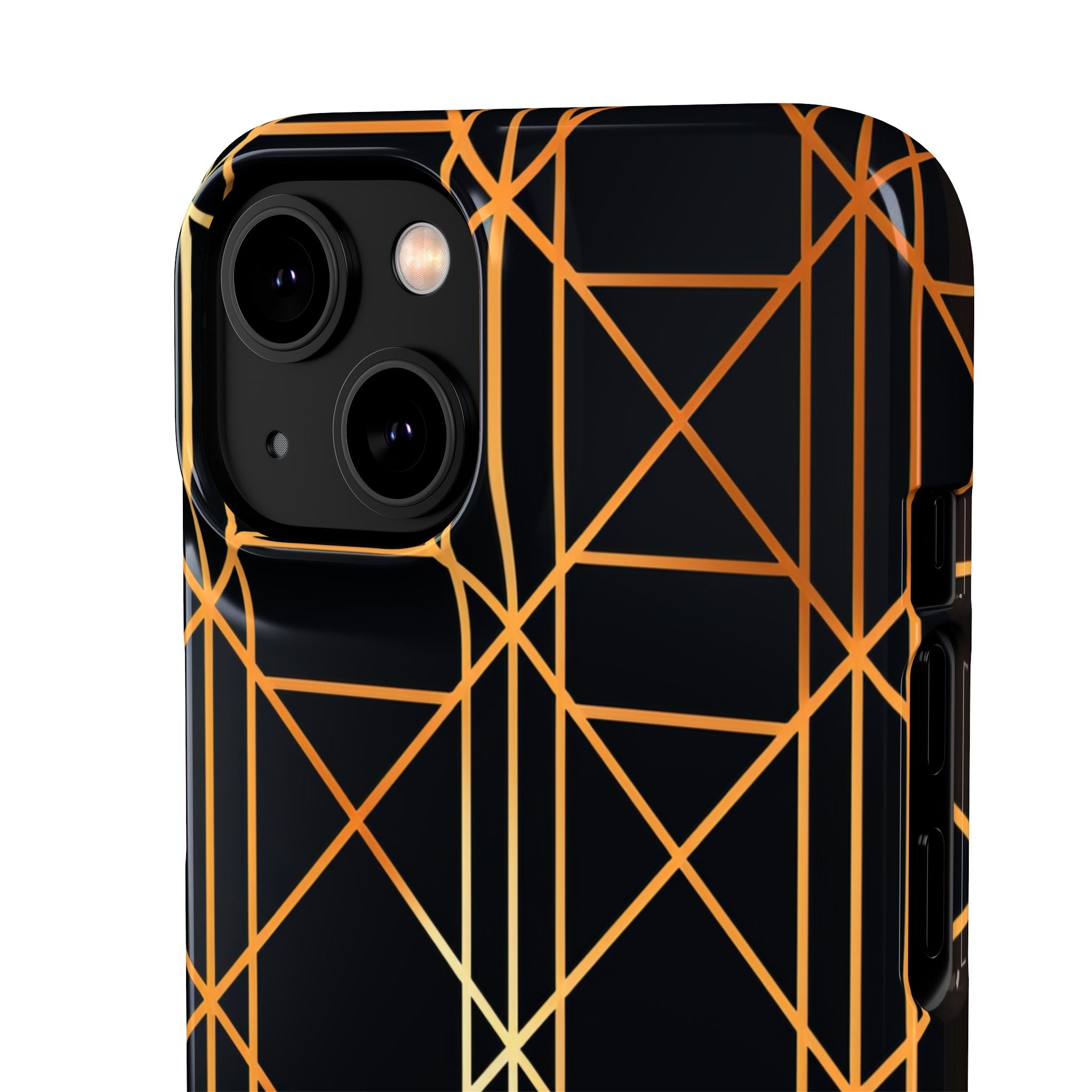 Golden Geometric Elegance iPhone 14 - Slim Phone Case