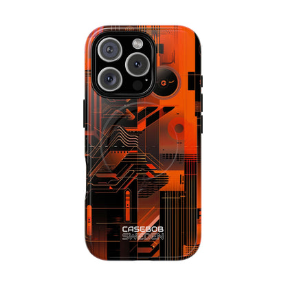 Orange Circuit Dreams iPhone 16 - Tough+