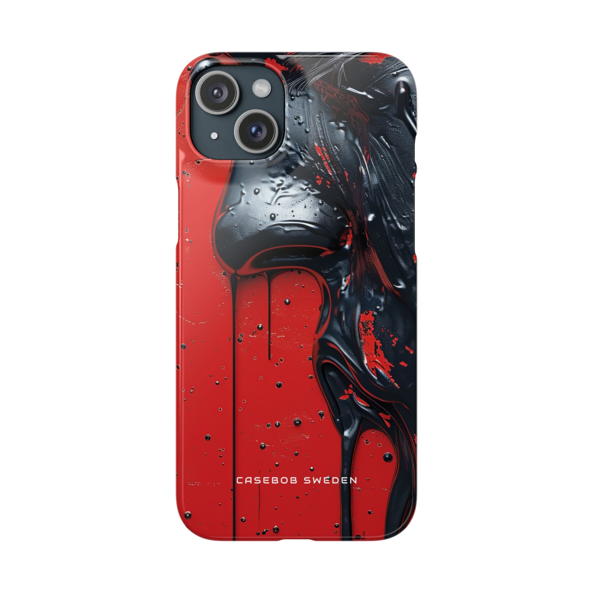 Textured Crimson Bloom iPhone 15 - Slim Phone Case