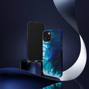 Blue Liquid Ink Art - Protective Phone Case