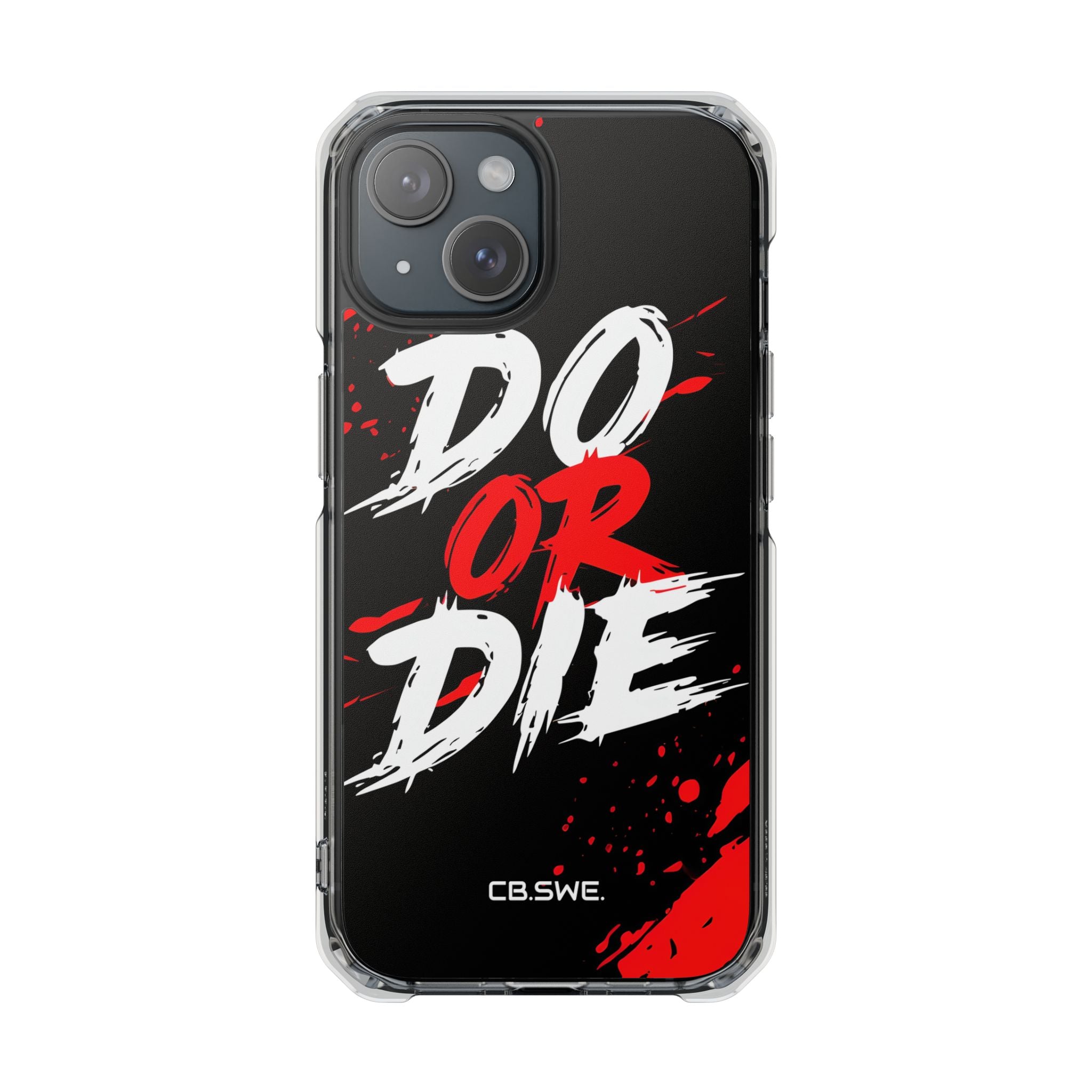 Red White Do or Die Motivational iPhone 15 - Impact Clear+