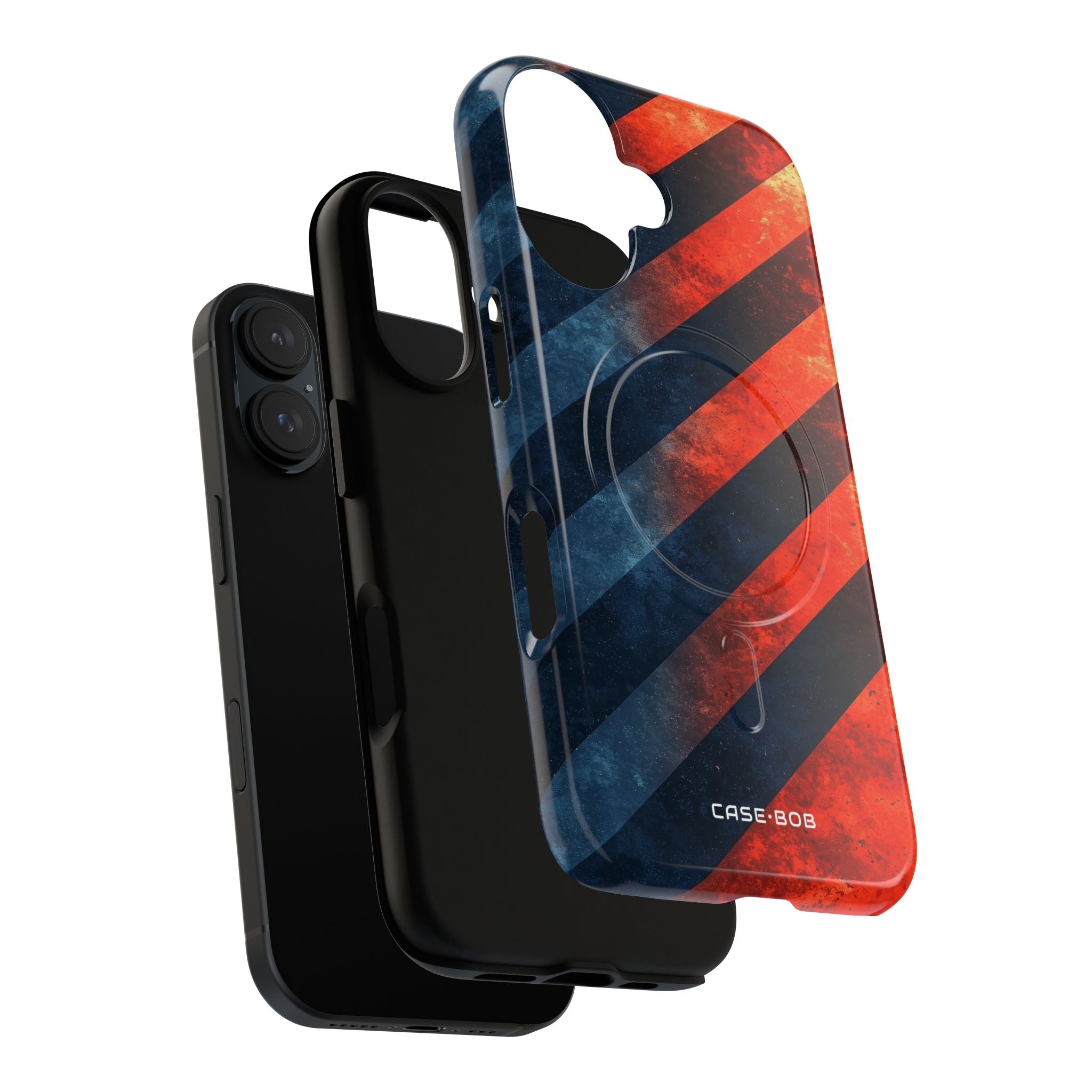 Diagonal Stripes Blaze iPhone 16 Case - Tough+