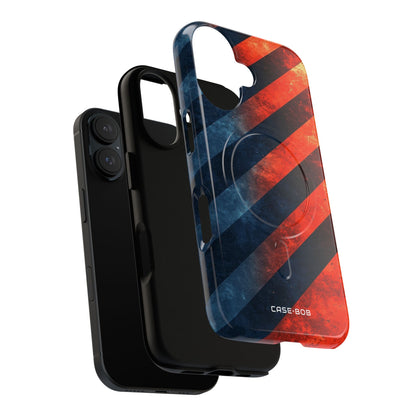 Diagonal Stripes Blaze iPhone 16 Case - Tough+