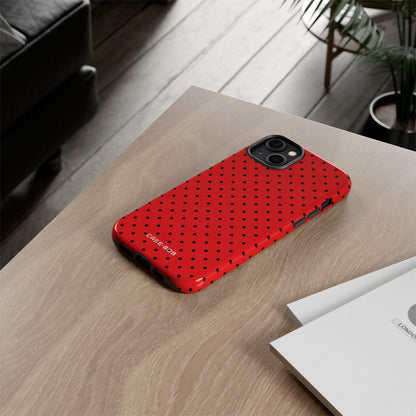 Crimson Dot Matrix iPhone 14 Plus Case - Tough