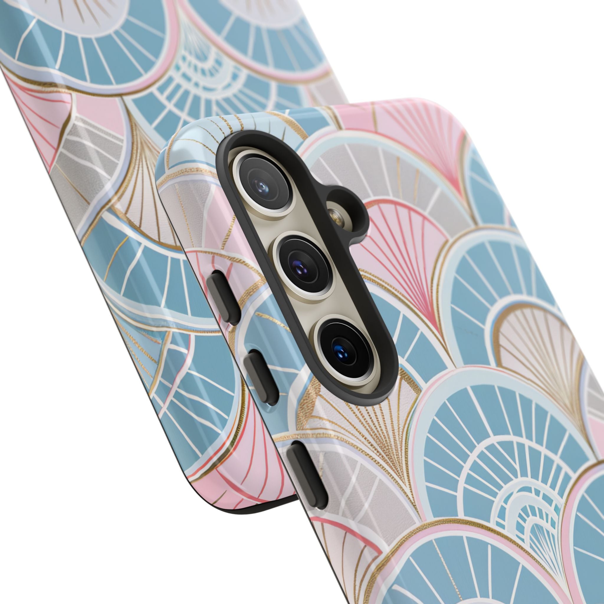 Art Deco Pastel Fan Pattern - Tough Samsung S24 Phone Case