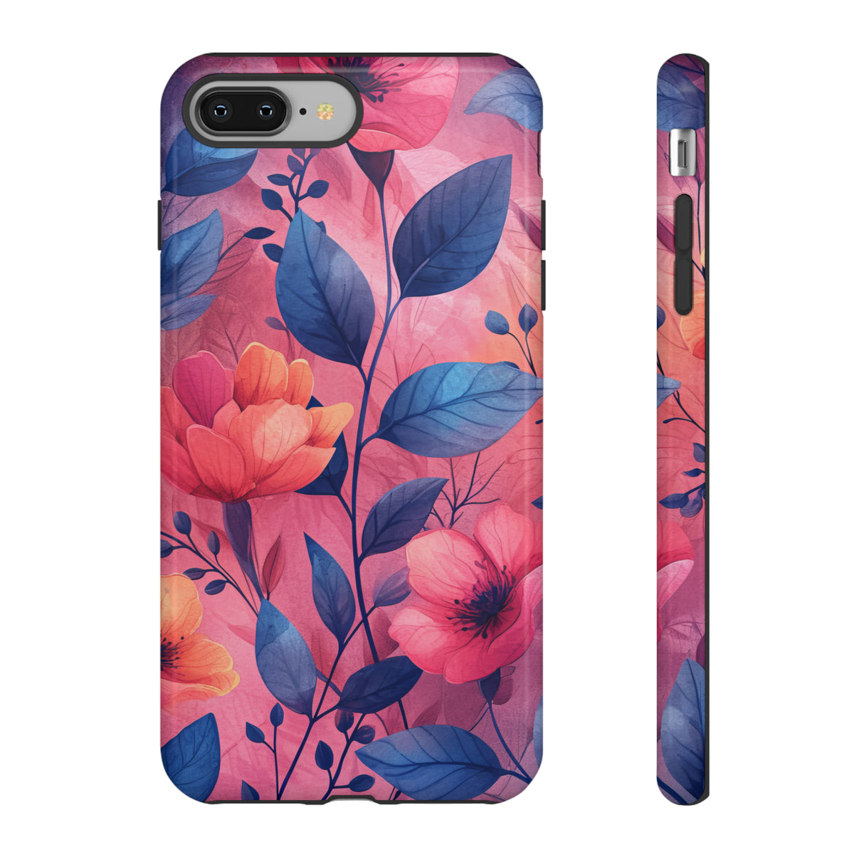 Herringbone Blossom Harmony - Protective Phone Case