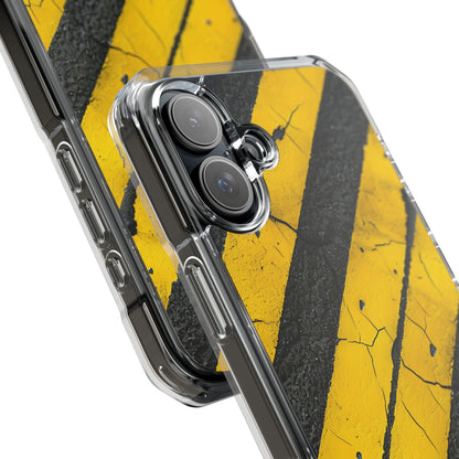 Yellow Stripe Distress iPhone 16 Plus Case - Impact