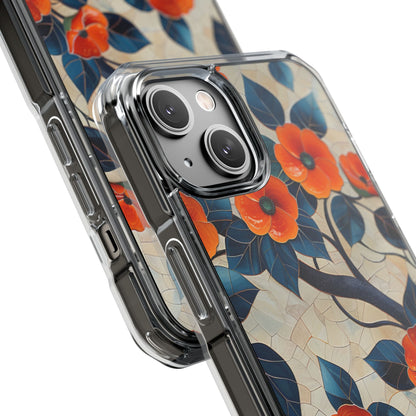 Orange Blossoms Mosaic Harmony iPhone 14 - Clear Impact Phone Case