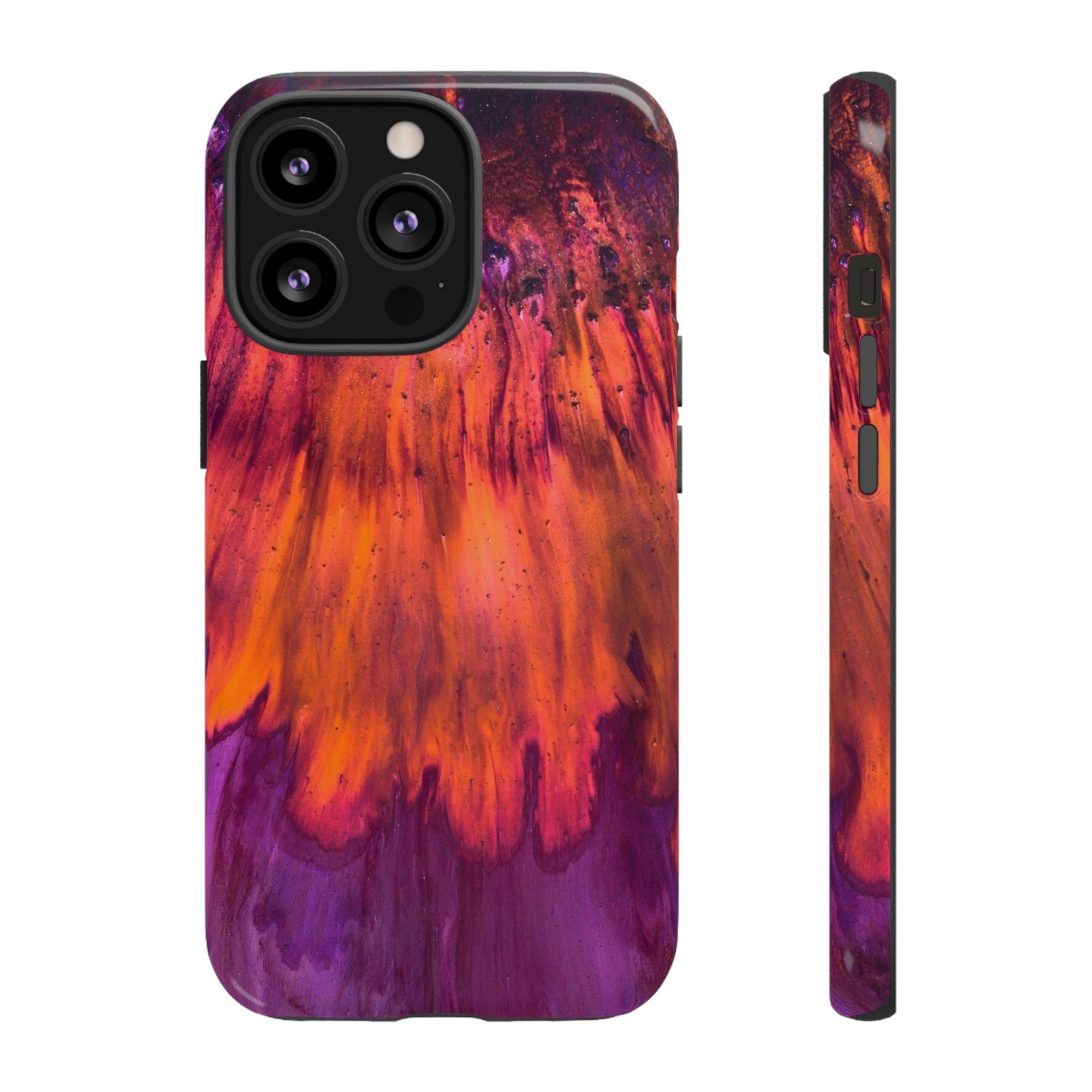 Orange Flow Ink Art iPhone Case (Protective) iPhone 13 Pro Glossy Phone Case