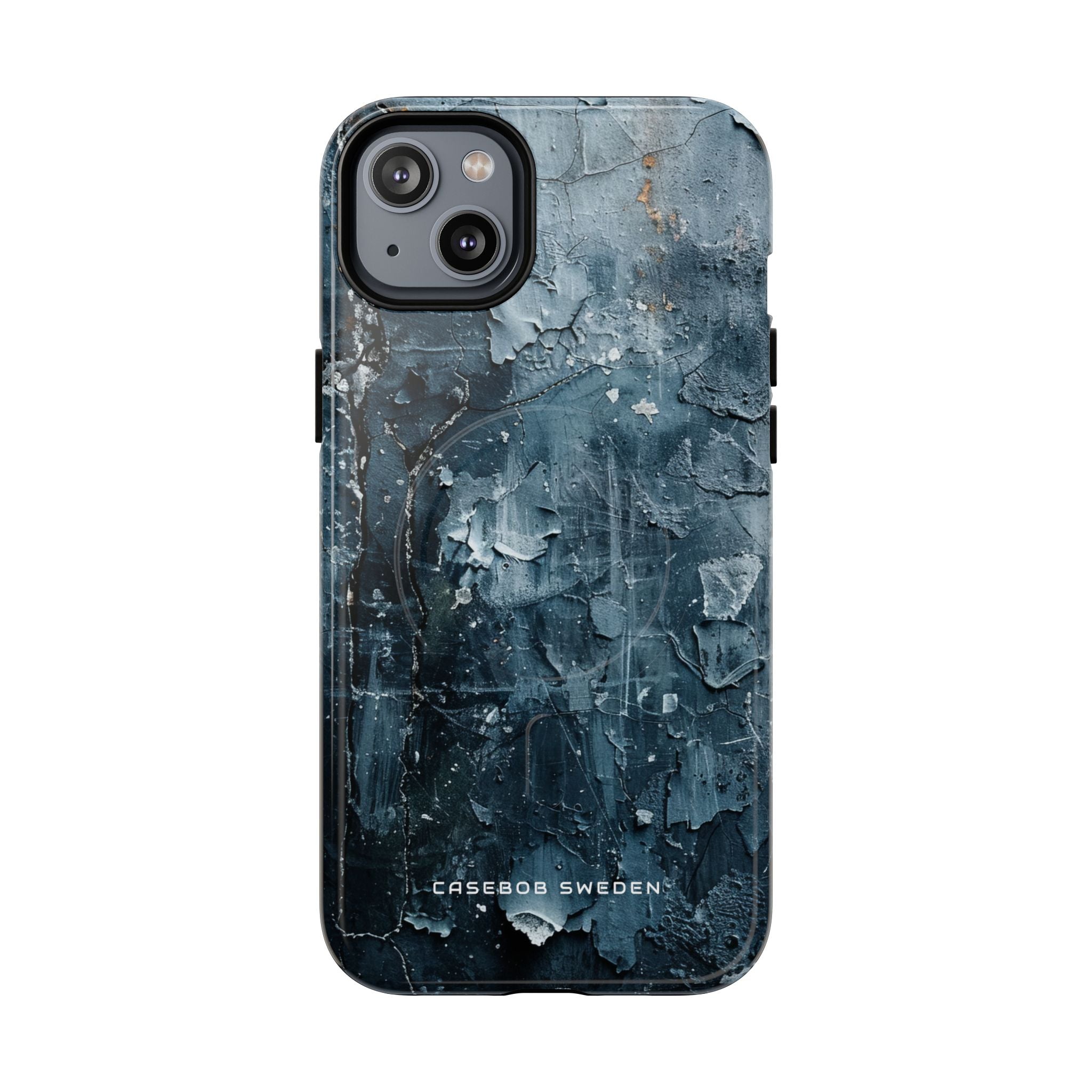 Weathered Blue Tapestry with Cracked Layers iPhone 14 | Tough+ Phone Case